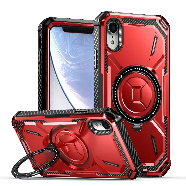 Armor Series Holder Phone Case For iPhone SE 2022 / 2020 / 8 / 7 For iPhone XR - For iPhone XR / Red
