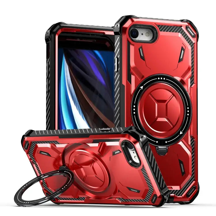 Armor Series Holder Phone Case For iPhone SE 2022 / 2020 / 8 / 7 For iPhone XR - For iPhone SE 2022 / 2020 / 8 / 7 / Red