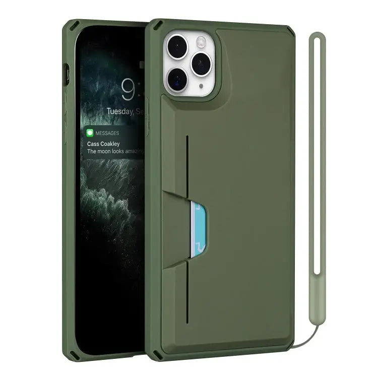 Armor Shockproof TPU + PC Hard Case with Card Slot Holder Funtion For iPhone 12 mini For iPhone 12 / 12 Pro For iPhone