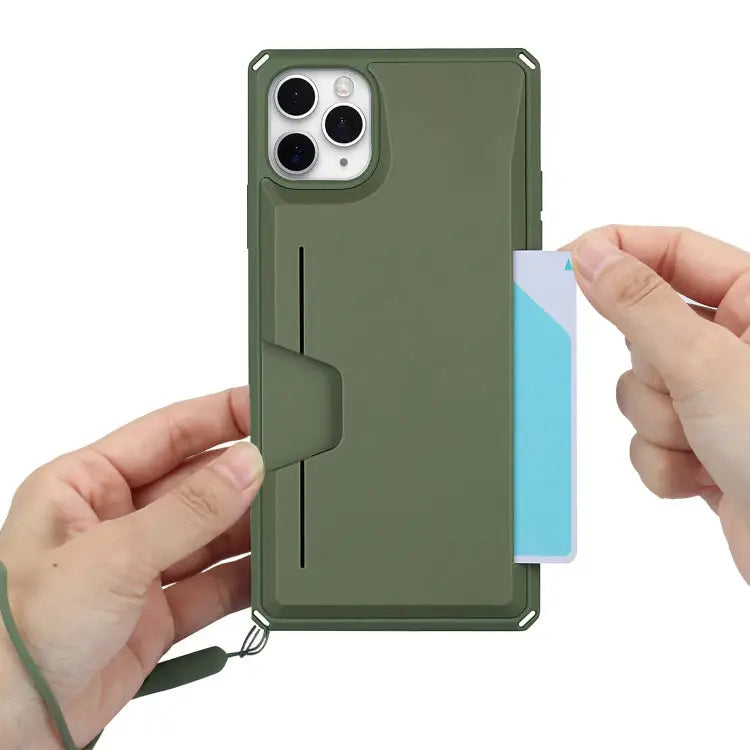 Armor Shockproof TPU + PC Hard Case with Card Slot Holder Funtion For iPhone 12 mini For iPhone 12 / 12 Pro For iPhone