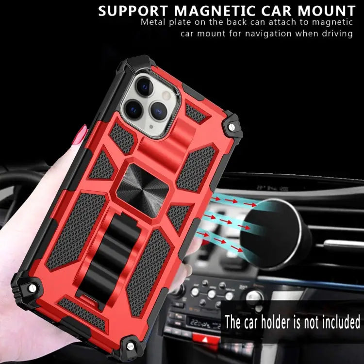 Armor Shockproof TPU + PC Magnetic Protective Case with Holder For iPhone 12 mini For iPhone 12 / 12 Pro For iPhone 12