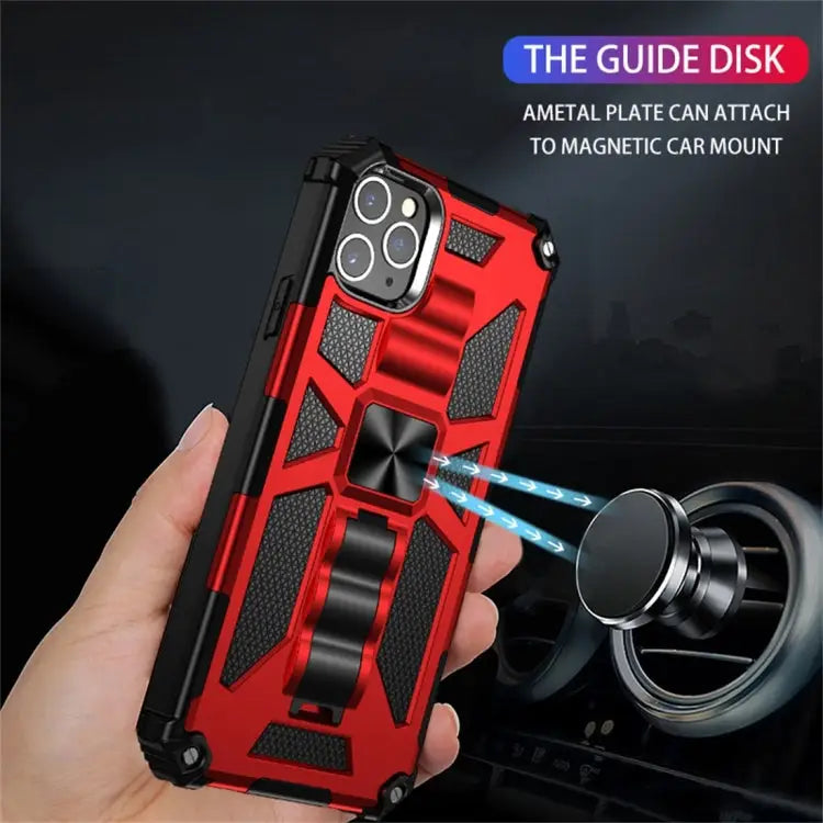 Armor Shockproof TPU + PC Magnetic Protective Case with Holder For iPhone 11 For iPhone 11 Pro For iPhone 11 Pro Max
