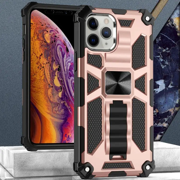 Armor Shockproof TPU + PC Magnetic Protective Case with Holder For iPhone 12 mini For iPhone 12 / 12 Pro For iPhone 12