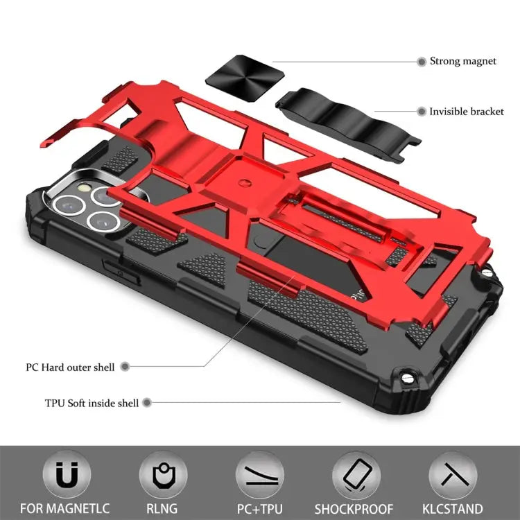 Armor Shockproof TPU + PC Magnetic Protective Case with Holder For iPhone 11 For iPhone 11 Pro For iPhone 11 Pro Max