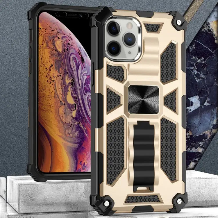 Armor Shockproof TPU + PC Magnetic Protective Case with Holder For iPhone 12 mini For iPhone 12 / 12 Pro For iPhone 12
