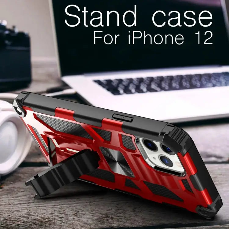 Armor Shockproof TPU + PC Magnetic Protective Case with Holder For iPhone 12 mini For iPhone 12 / 12 Pro For iPhone 12