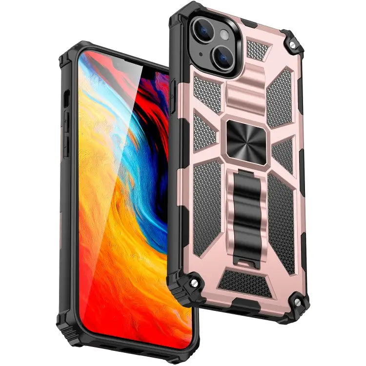 Armor Shockproof TPU + PC Magnetic Protective Phone Case with Holder For iPhone 14 For iPhone 14 Pro For iPhone 14 Pro