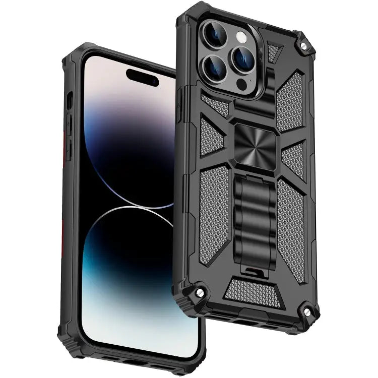 Armor Shockproof TPU + PC Magnetic Protective Phone Case with Holder For iPhone 14 For iPhone 14 Pro For iPhone 14 Pro