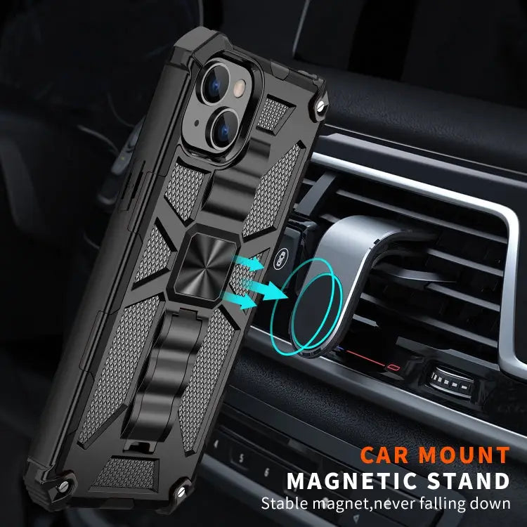 Armor Shockproof TPU + PC Magnetic Protective Phone Case with Holder For iPhone 14 For iPhone 14 Pro For iPhone 14 Pro