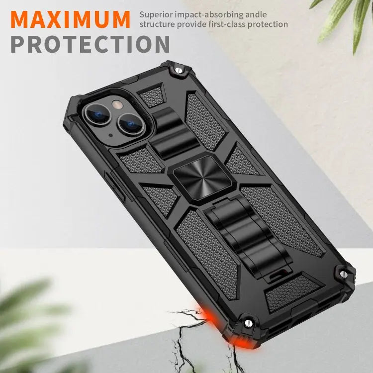 Armor Shockproof TPU + PC Magnetic Protective Phone Case with Holder For iPhone 14 For iPhone 14 Pro For iPhone 14 Pro