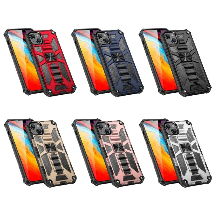 Armor Shockproof TPU + PC Magnetic Protective Phone Case with Holder For iPhone 14 For iPhone 14 Pro For iPhone 14 Pro