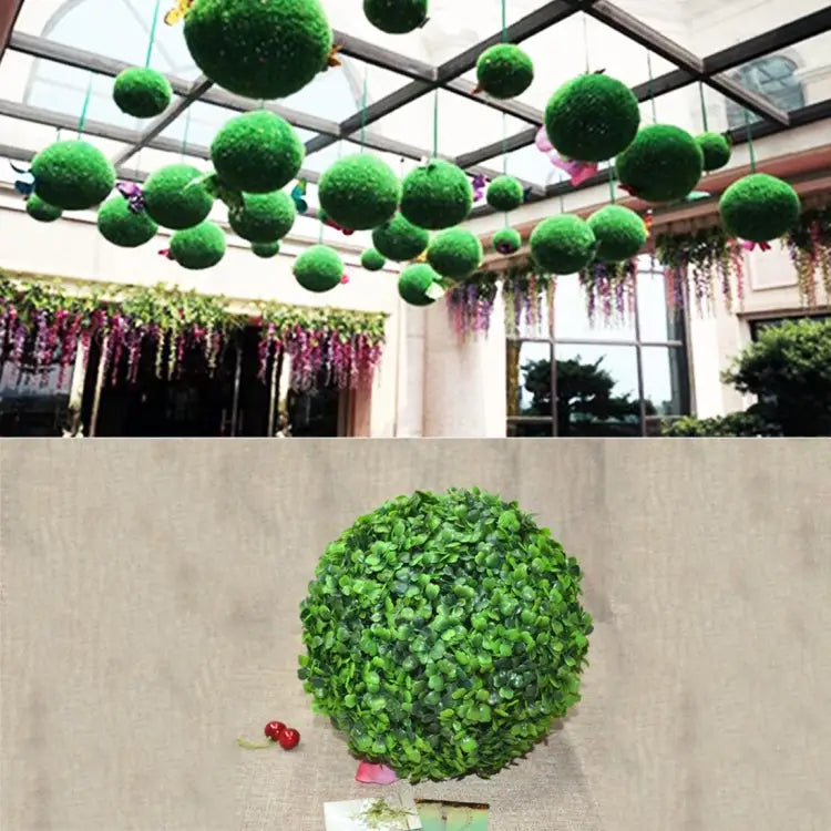Artificial Aglaia Odorata Plant Ball Topiary Wedding Event Home Outdoor Decoration Hanging Ornament Diameter: 8.7 inch