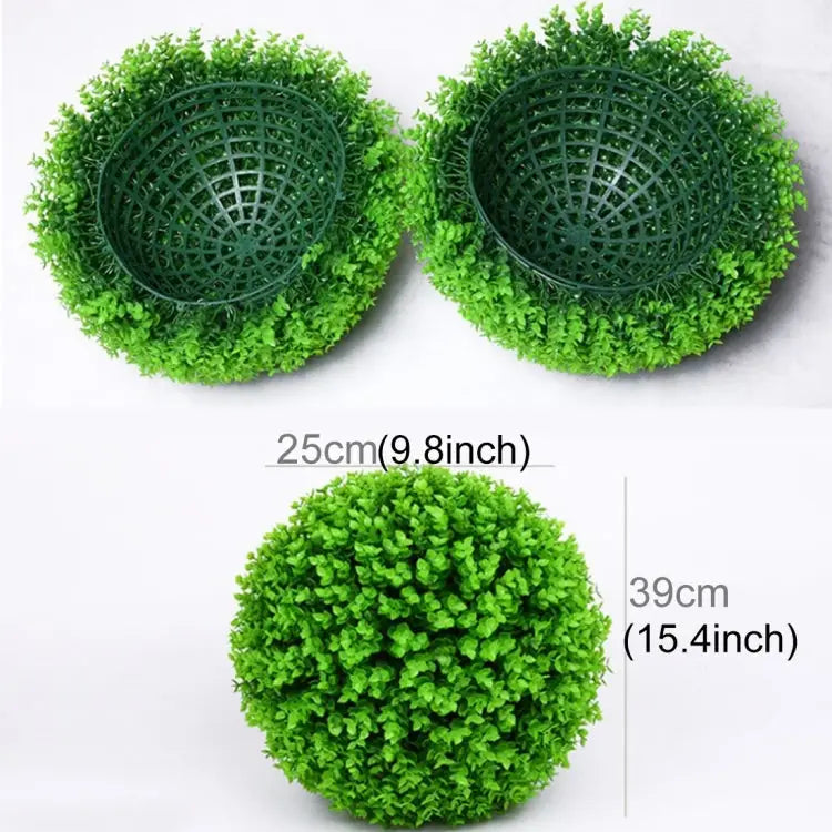 Artificial Green Eucalyptus Plant Ball Topiary Wedding Event Home Outdoor Decoration Hanging Ornament Diameter: 15 inch