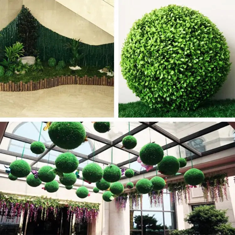 Artificial Green Eucalyptus Plant Ball Topiary Wedding Event Home Outdoor Decoration Hanging Ornament Diameter: 11.4