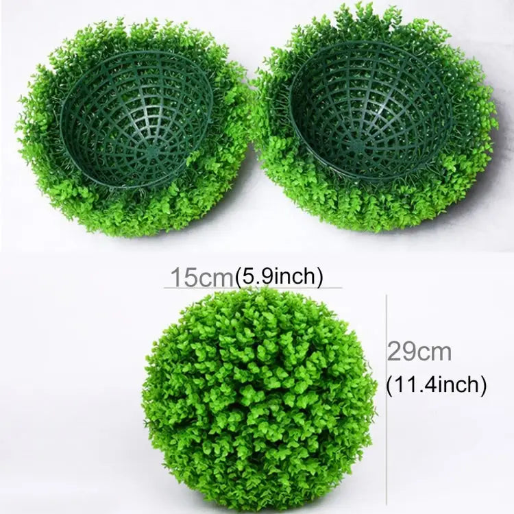 Artificial Green Eucalyptus Plant Ball Topiary Wedding Event Home Outdoor Decoration Hanging Ornament Diameter: 11.4