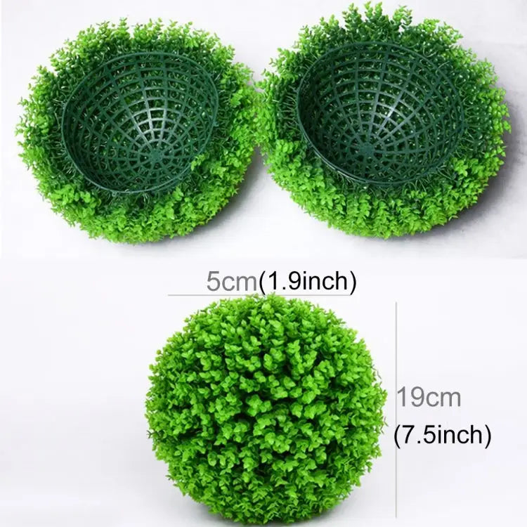 Artificial Green Eucalyptus Plant Ball Tree Wedding Event Home Outdoor Decoration Hanging Ornament Diameter: 7.5 inch