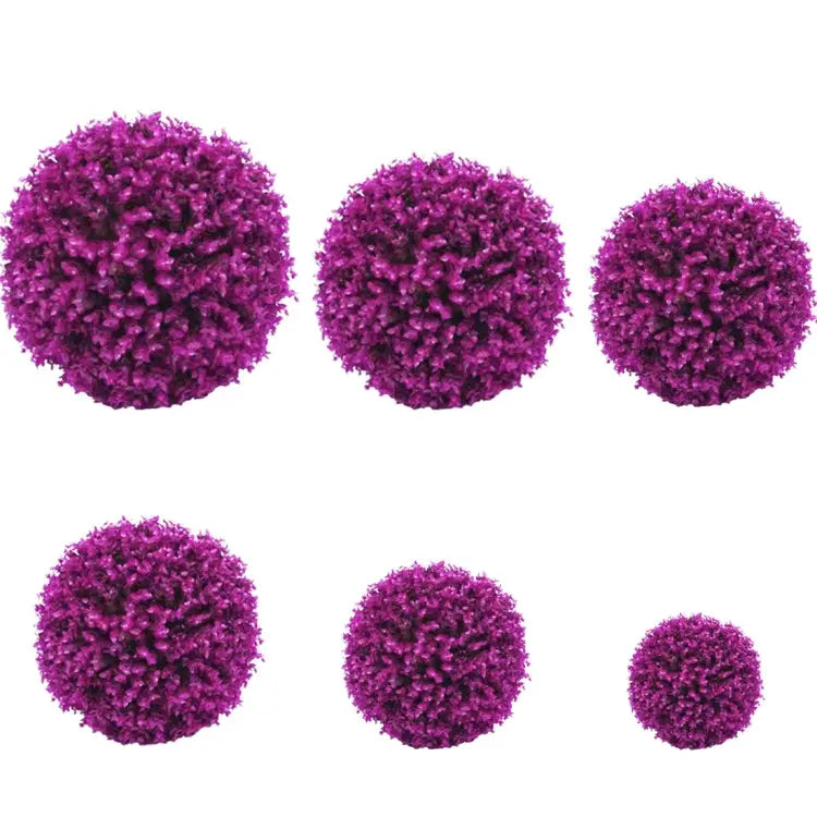 Artificial Purple Eucalyptus Plant Ball Topiary Wedding Event Home Outdoor Decoration Hanging Ornament Diameter: 11.4