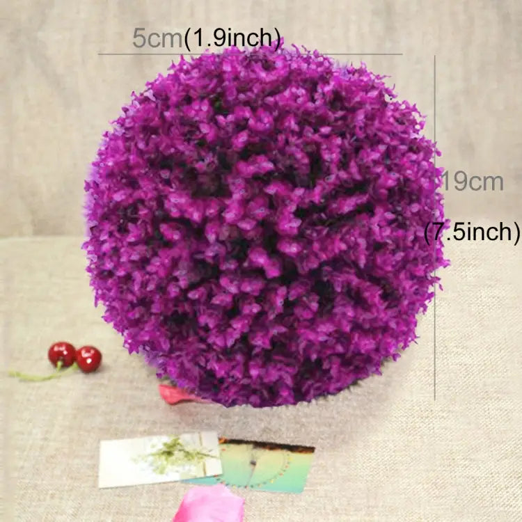 Artificial Purple Eucalyptus Plant Ball Tree Wedding Event Home Outdoor Decoration Hanging Ornament Diameter: 7.5 inch