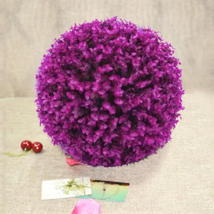 Artificial Purple Eucalyptus Plant Ball Tree Wedding Event Home Outdoor Decoration Hanging Ornament Diameter: 7.5 inch