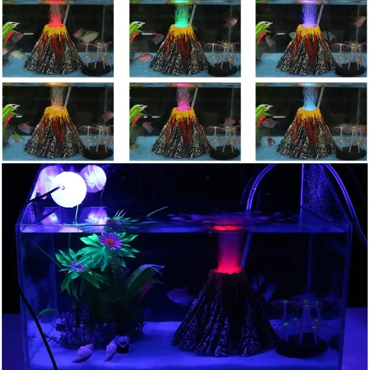 Artificial Tree Plant Grass Fish Tank Decoration Volcano Rock Landscape Creative Rockery Resin Ornaments Aquarium Air