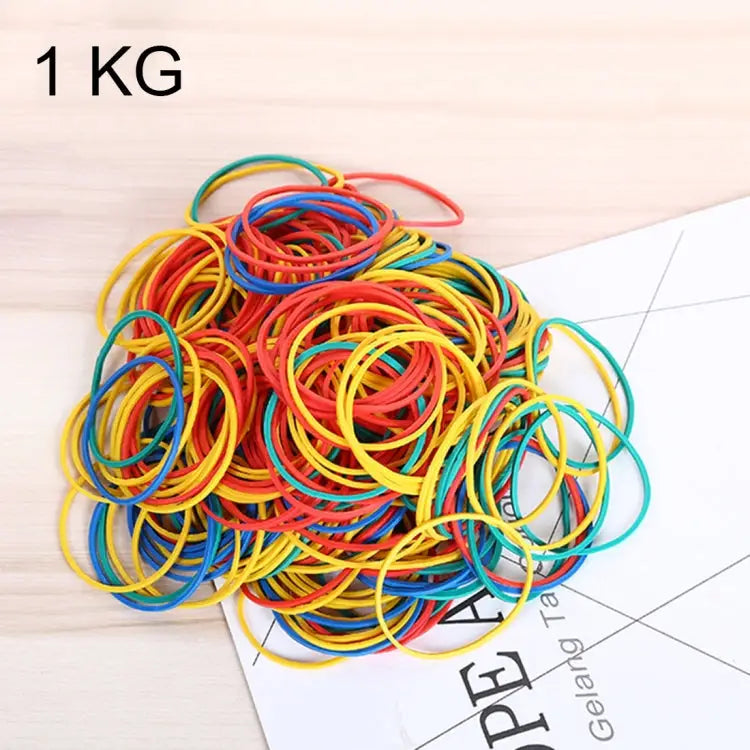 Assorted Color Sturdy Stretchable Elastic Rubber Bands School Office Supplies Stationery 1KG Per Bag Assorted Color