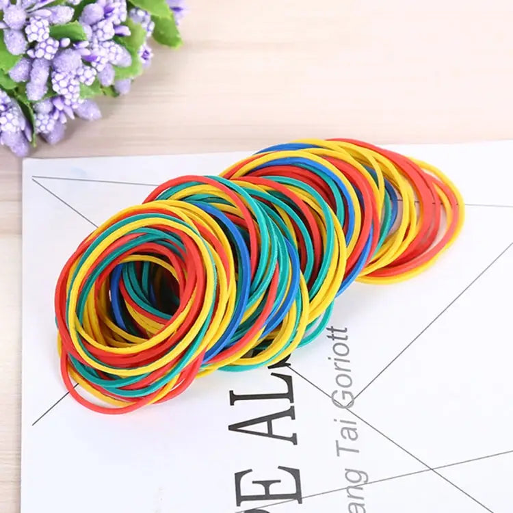 Assorted Color Sturdy Stretchable Elastic Rubber Bands School Office Supplies Stationery 1KG Per Bag Assorted Color