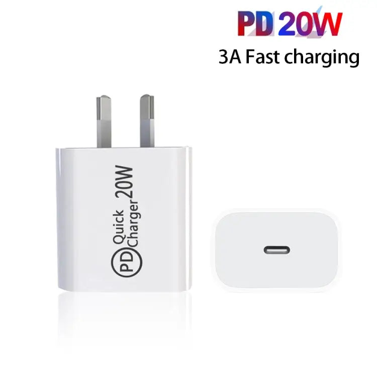 AU-20W PD USB-C / Type-C Travel Charger for Mobile Phone AU Plug - AU Plug