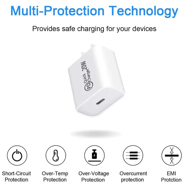 AU-20W PD USB-C / Type-C Travel Charger for Mobile Phone AU Plug - AU Plug