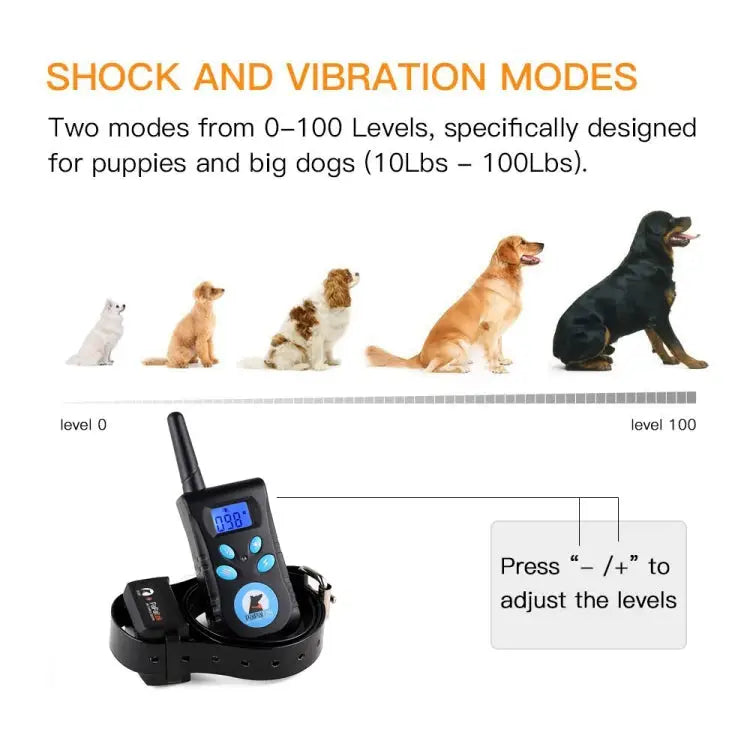 Automatic Anti Barking Collar Pet Training Control System + Electric Shock PU Leather Collar for Dogs PD520 - PD520