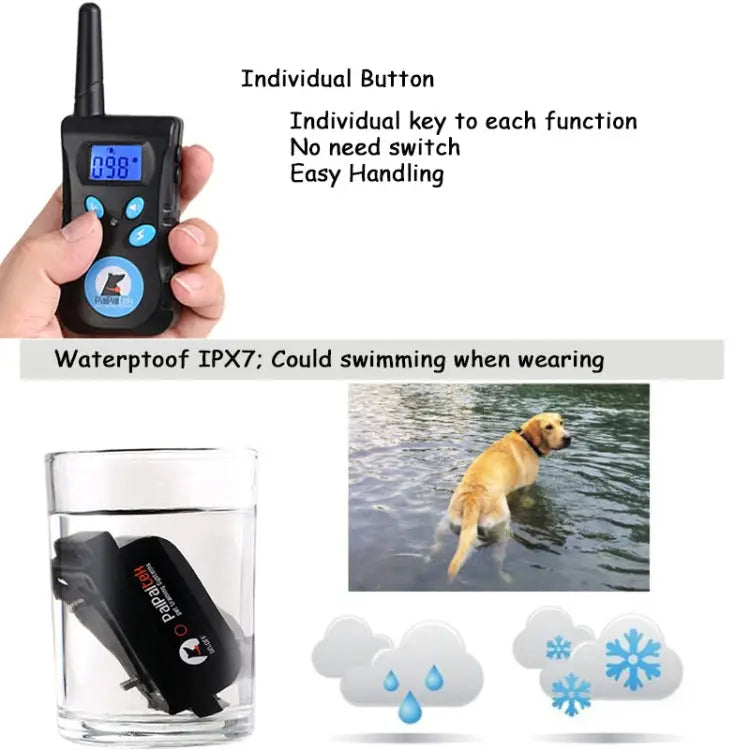 Automatic Anti Barking Collar Pet Training Control System + Electric Shock PU Leather Collar for Dogs PD520 - PD520