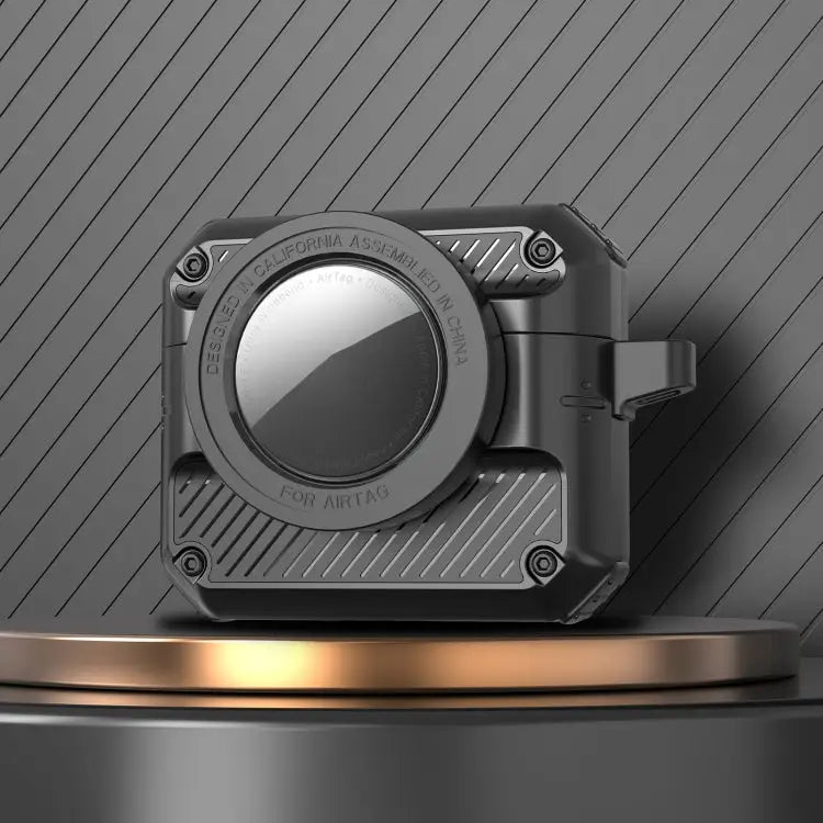 Automatic Flip Switch TPU + PC Earphone Case with AirTag For AirPods Pro For AirPods 1/2 - For AirPods 3 / Black