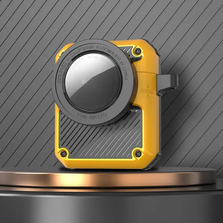 Automatic Flip Switch TPU + PC Earphone Case with AirTag For AirPods Pro For AirPods 1/2 - For AirPods 1/2 / Yellow