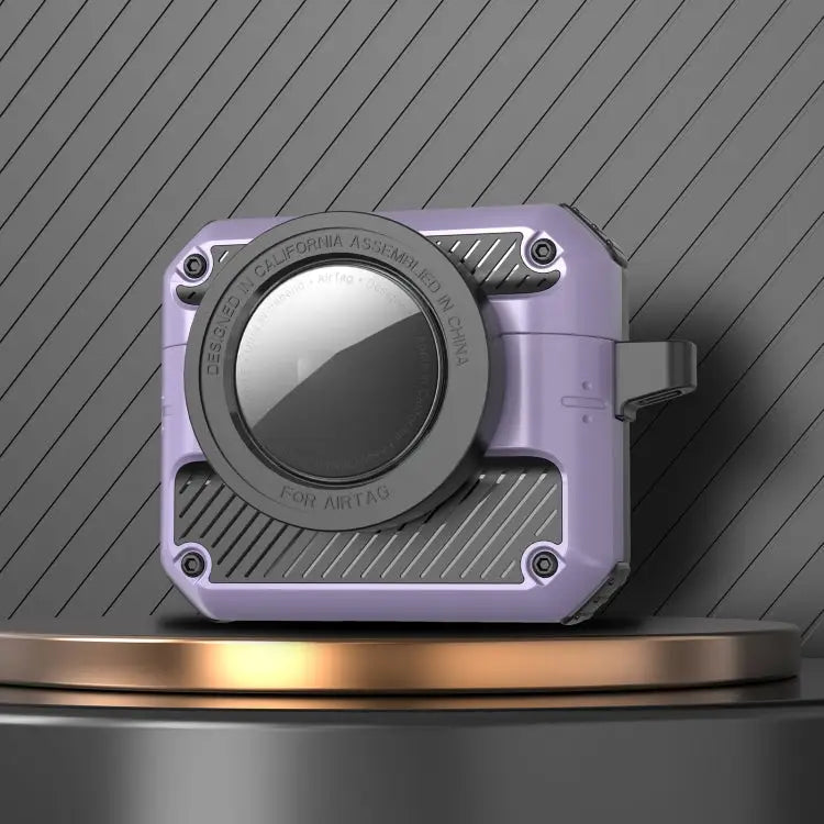 Automatic Flip Switch TPU + PC Earphone Case with AirTag For AirPods Pro For AirPods 1/2 - For AirPods 3 / Purple