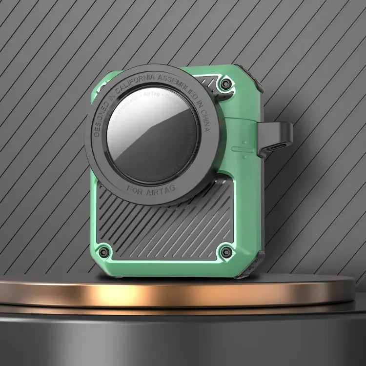 Automatic Flip Switch TPU + PC Earphone Case with AirTag For AirPods Pro For AirPods 1/2 - For AirPods 1/2 / Cyan