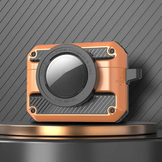 Automatic Flip Switch TPU + PC Earphone Case with AirTag For AirPods Pro For AirPods 1/2 - For AirPods Pro / Orange