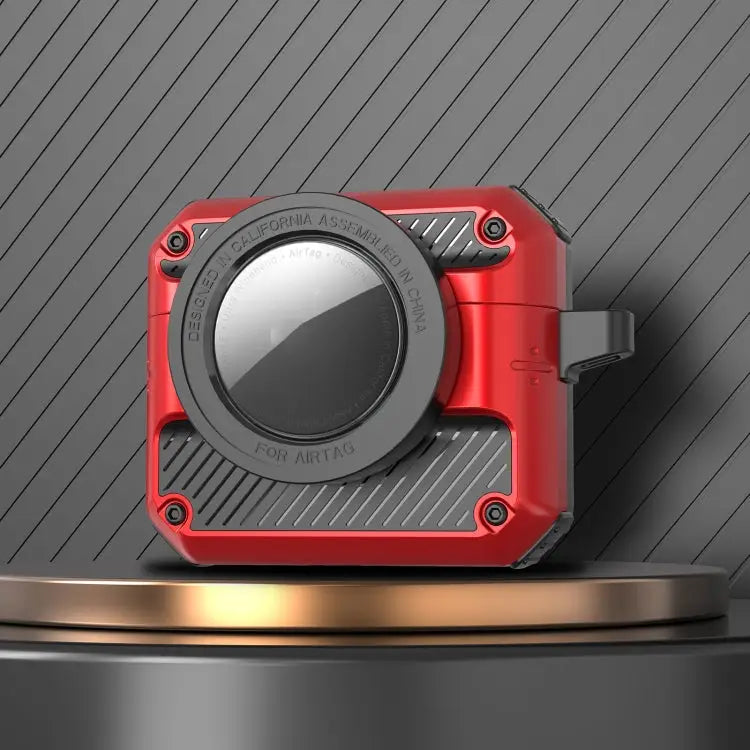 Automatic Flip Switch TPU + PC Earphone Case with AirTag For AirPods Pro For AirPods 1/2 - For AirPods 3 / Red - Apple