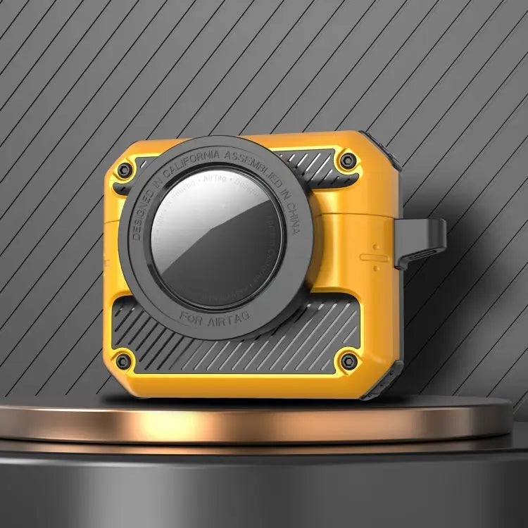 Automatic Flip Switch TPU + PC Earphone Case with AirTag For AirPods Pro For AirPods 1/2 - For AirPods 3 / Yellow