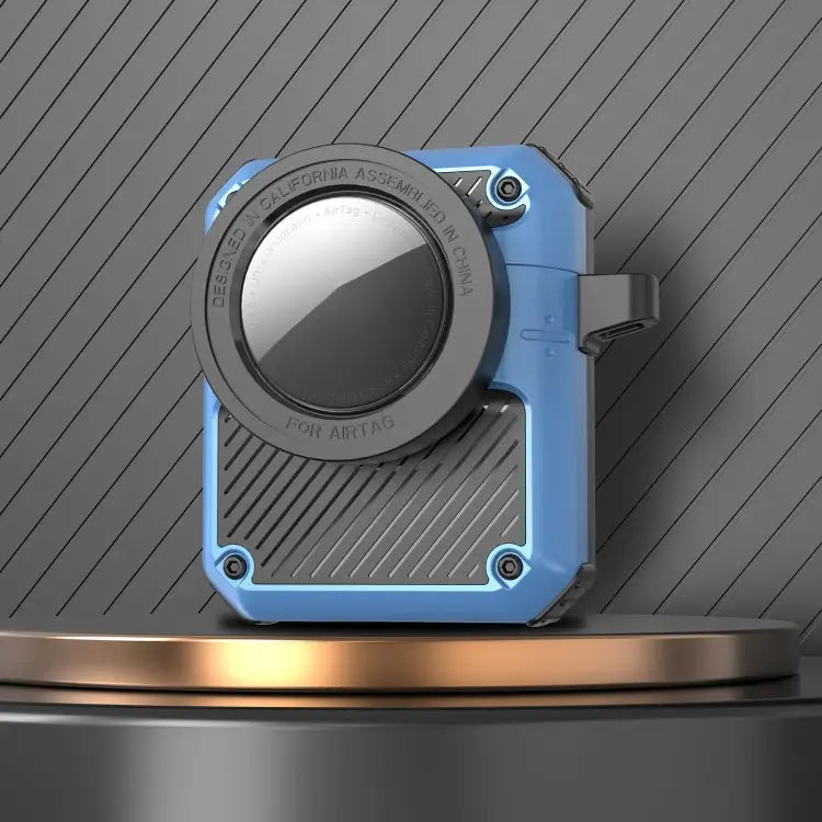 Automatic Flip Switch TPU + PC Earphone Case with AirTag For AirPods Pro For AirPods 1/2 - For AirPods 1/2 / Light Blue