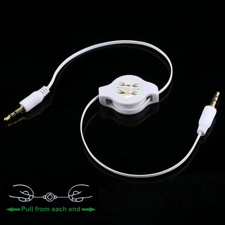 Aux Audio Cable 3.5mm Male to Male Retractable Cord Compatible with Phones Tablets Headphones MP3 Player Car/Home