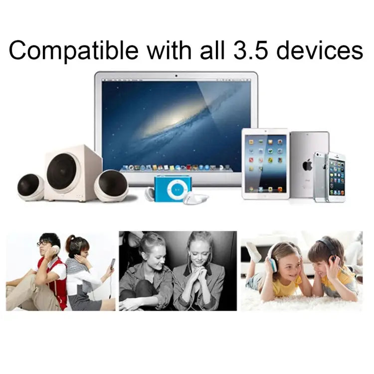 Aux Audio Cable Headphone Earphone Splitter Adapter Compatible with Phones Tablets Headphones MP3 Player Car/Home