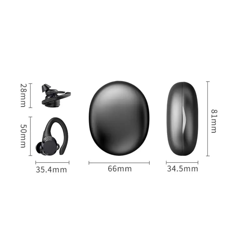 AX9 Noise Reduction Digital Display With Charging Bin Bluetooth Headset AX9 Black - AX9 Black