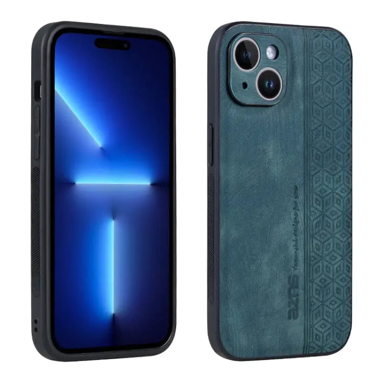 AZNS 3D Embossed Skin Feel Phone Case - For iPhone 15 / Dark Green - Apple Accessories