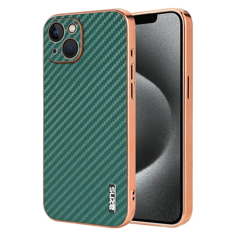 AZNS Electroplated Edge Carbon Fiber Texture Phone Case For iPhone 12 Pro For iPhone 11 For iPhone 11 Pro - For iPhone