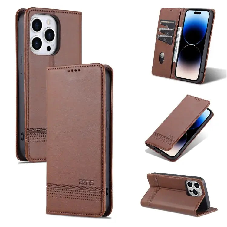AZNS Magnetic Calf Texture Flip Leather Phone Case For iPhone 14 For iPhone 14 Plus For iPhone 14 Pro For iPhone 14 Pro