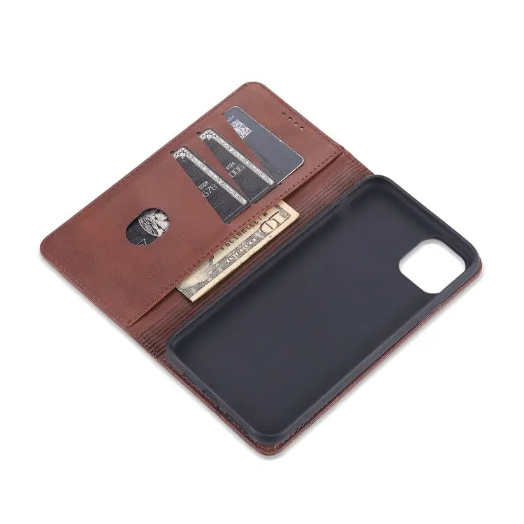 AZNS Magnetic Calf Texture Horizontal Flip Leather Case with Card Slots & Holder & Wallet For iPhone 12 Pro Max