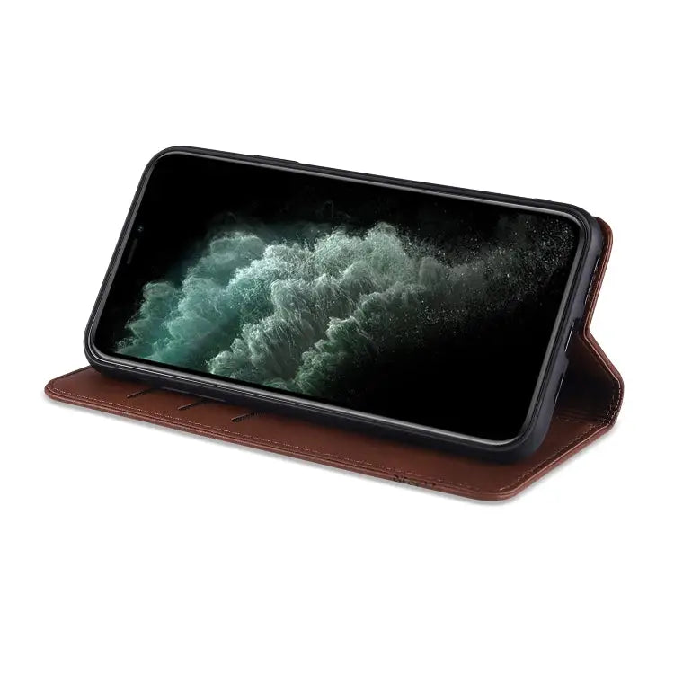 AZNS Magnetic Calf Texture Horizontal Flip Leather Case with Card Slots & Holder & Wallet For iPhone 12 Pro Max