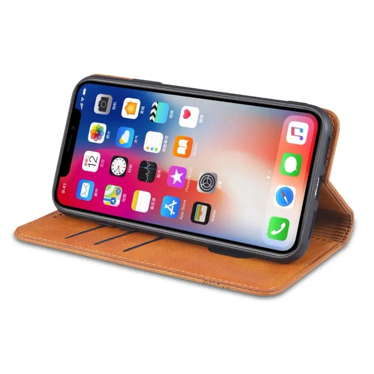 AZNS Magnetic Calf Texture Horizontal Flip Leather Case with Card Slots & Holder & Wallet For iPhone XR For iPhone XS