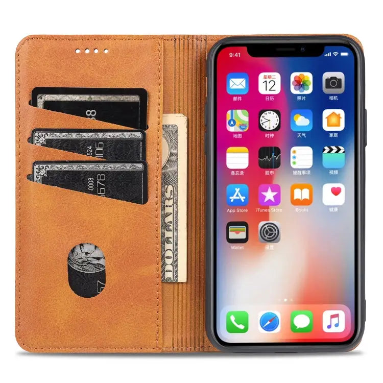 AZNS Magnetic Calf Texture Horizontal Flip Leather Case with Card Slots & Holder & Wallet For iPhone XR For iPhone XS