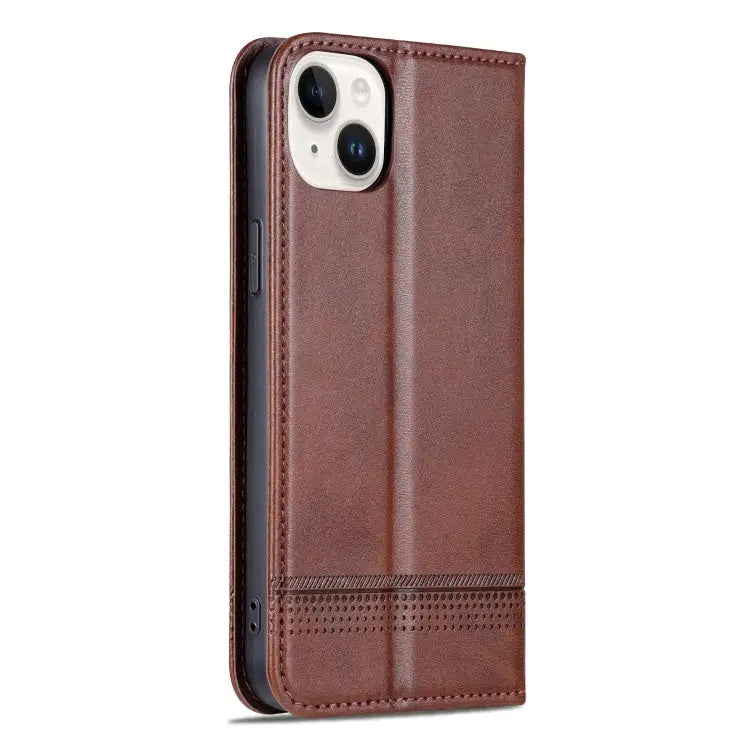 AZNS Magnetic Calf Texture Leather Phone Case For iPhone 15 Plus For iPhone 15 - Apple Accessories