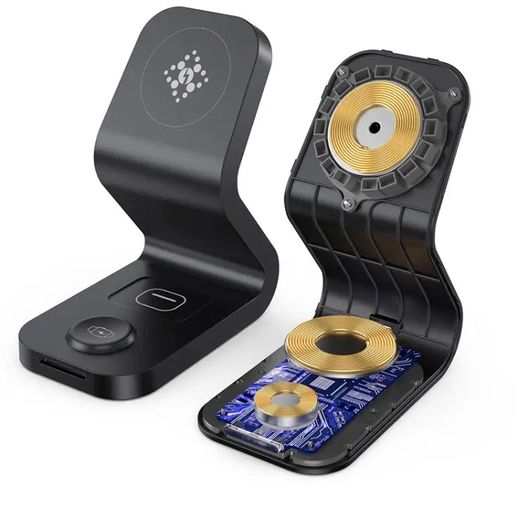 B-13 15W Max 3 in 1 Magnetic Wireless Charger for Mobile Phones & Apple Watchs & AirPods - Apple Accessories